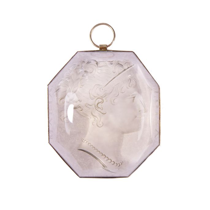 Citrine intaglio pendant by Luigi Pichler, depicting Marie Louise, second wife of Napoleon Bonaparte | MasterArt